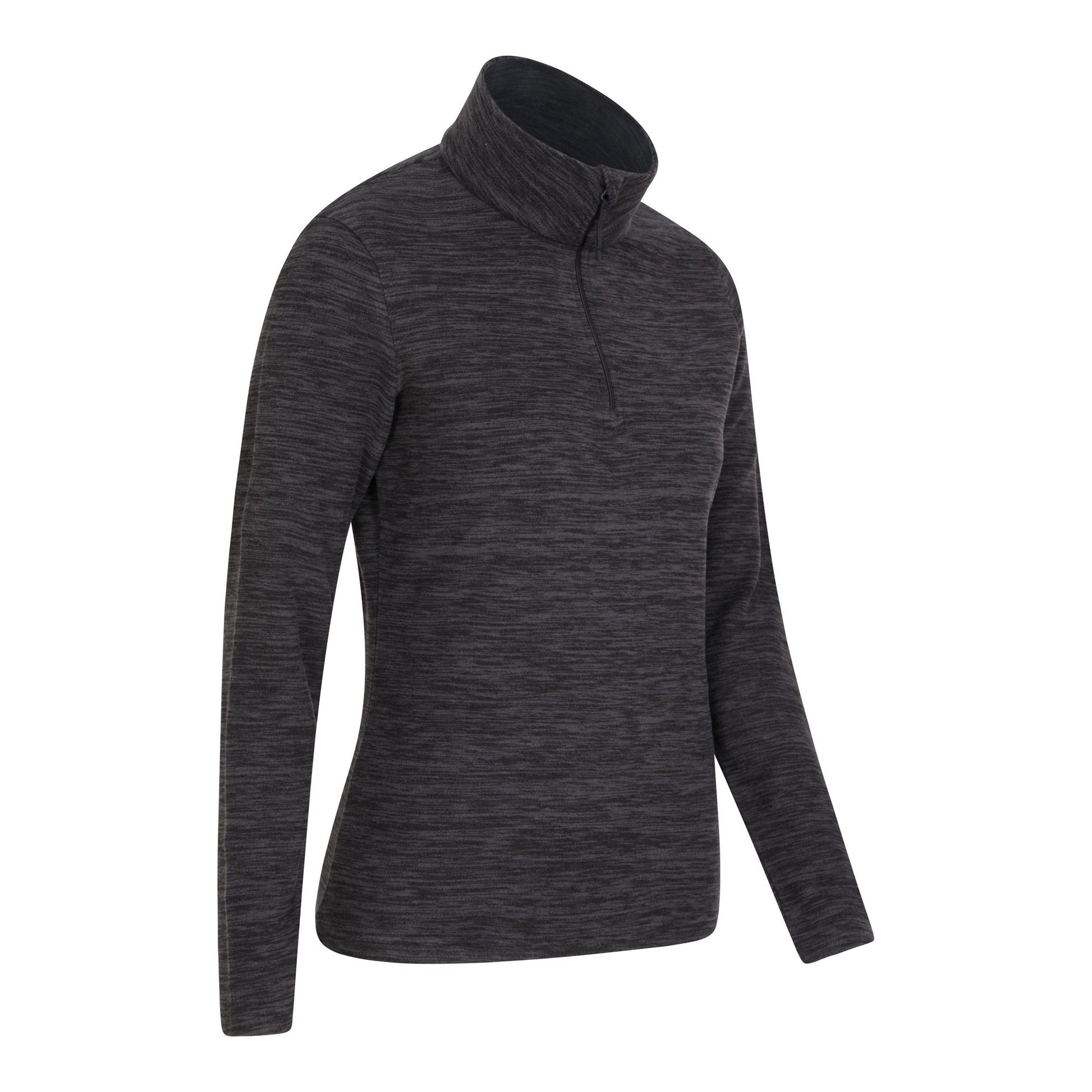 Jet Black - Back - Mountain Warehouse Womens-Ladies Snowdon Melange Fleece Top