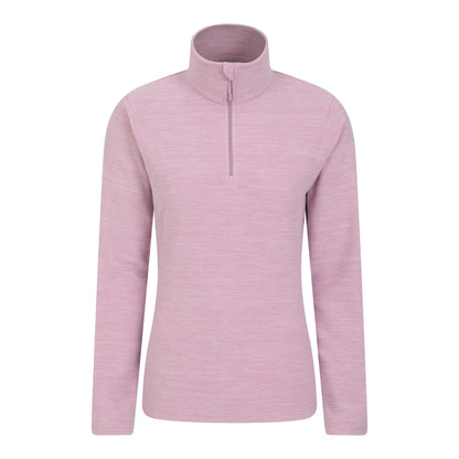 Light Pink - Front - Mountain Warehouse Womens-Ladies Snowdon Melange Fleece Top