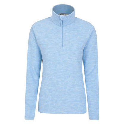 Corn Blue - Front - Mountain Warehouse Womens-Ladies Snowdon Melange Fleece Top