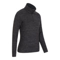 Black - Back - Mountain Warehouse Womens-Ladies Snowdon Melange Fleece Top