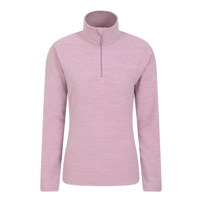 Light Pink - Back - Mountain Warehouse Womens-Ladies Snowdon Melange Fleece Top
