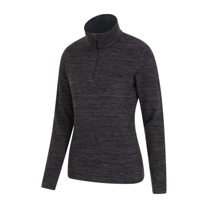 Jet Black - Side - Mountain Warehouse Womens-Ladies Snowdon Melange Fleece Top
