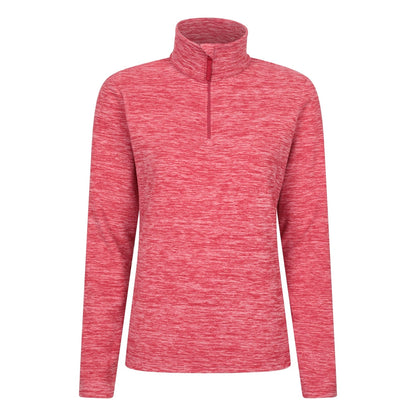 Red - Front - Mountain Warehouse Womens-Ladies Snowdon Melange Fleece Top