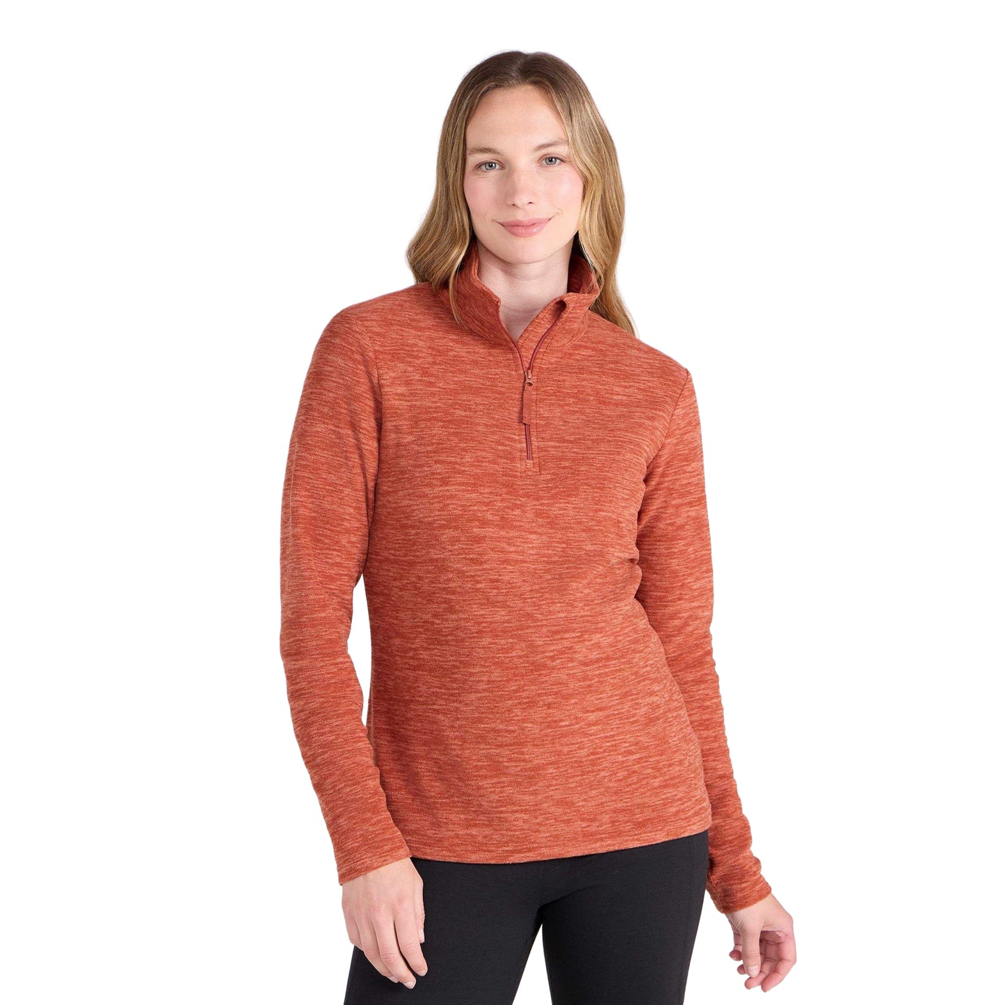 Burnt Orange - Pack Shot - Mountain Warehouse Womens-Ladies Snowdon Melange Fleece Top