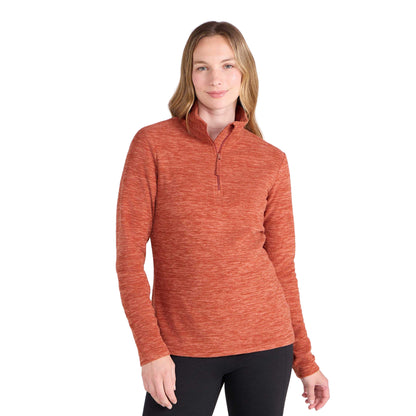 Burnt Orange - Pack Shot - Mountain Warehouse Womens-Ladies Snowdon Melange Fleece Top