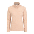 Beige - Front - Mountain Warehouse Womens-Ladies Snowdon Melange Fleece Top