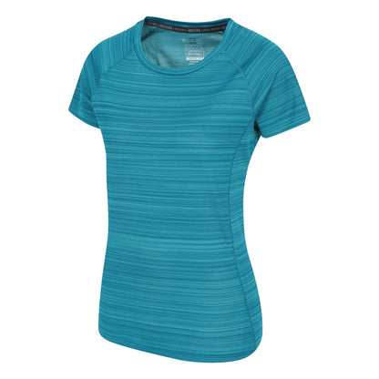 Teal - Side - Mountain Warehouse Womens-Ladies Endurance Striped T-Shirt