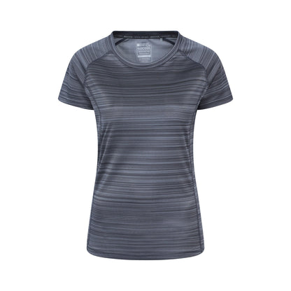 Dark Grey - Front - Mountain Warehouse Womens-Ladies Endurance Striped T-Shirt