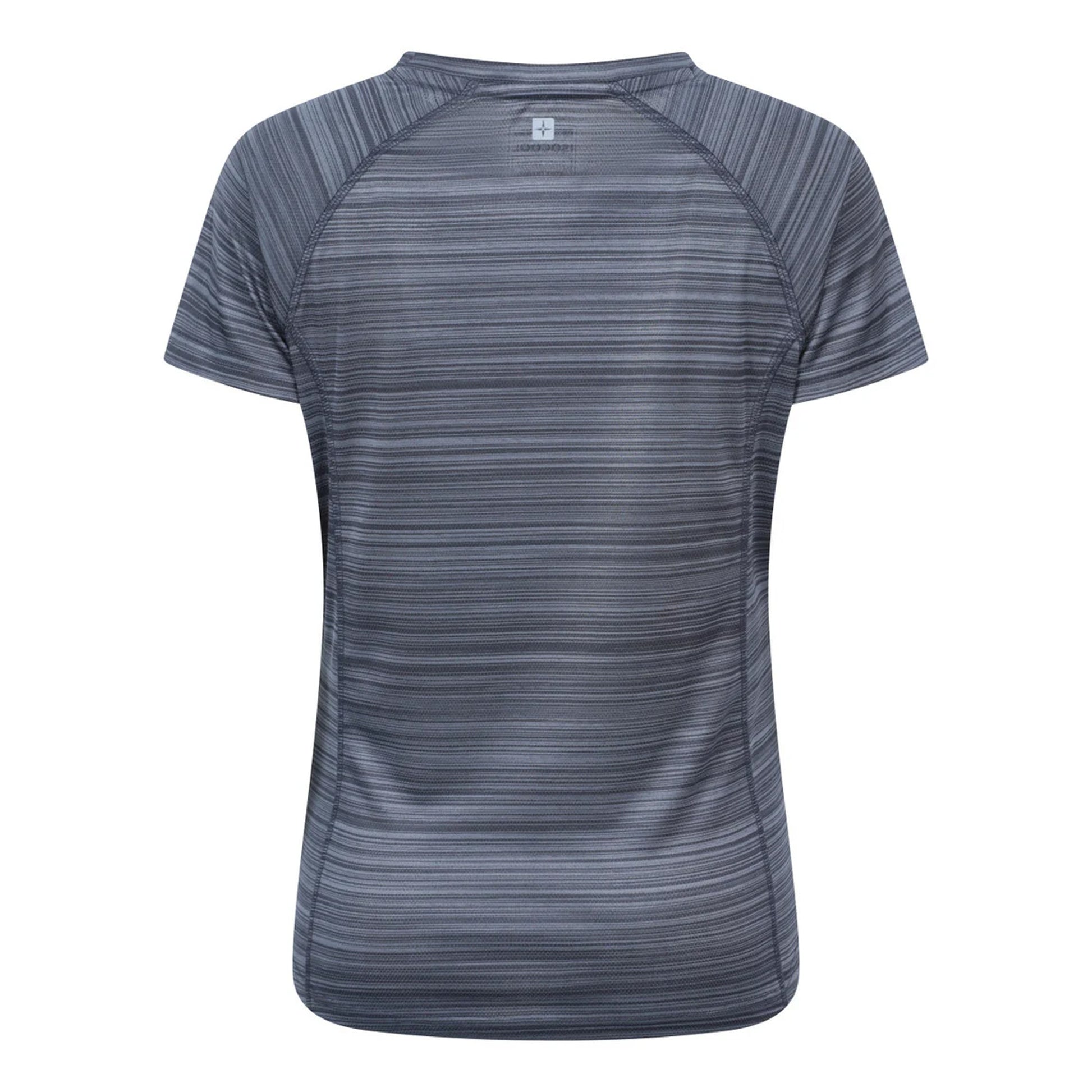 Dark Grey - Back - Mountain Warehouse Womens-Ladies Endurance Striped T-Shirt
