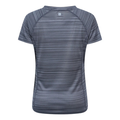 Dark Grey - Back - Mountain Warehouse Womens-Ladies Endurance Striped T-Shirt