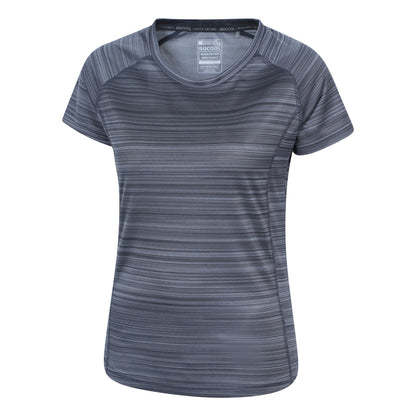 Dark Grey - Side - Mountain Warehouse Womens-Ladies Endurance Striped T-Shirt