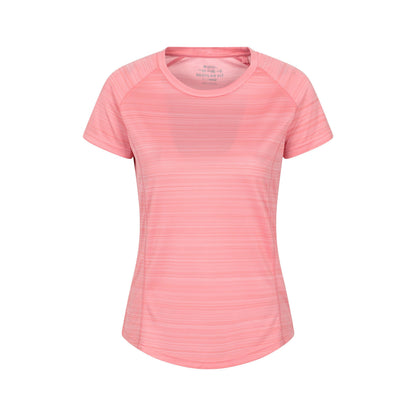 Pink - Front - Mountain Warehouse Womens-Ladies Endurance Striped T-Shirt