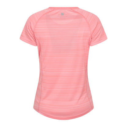 Pink - Back - Mountain Warehouse Womens-Ladies Endurance Striped T-Shirt