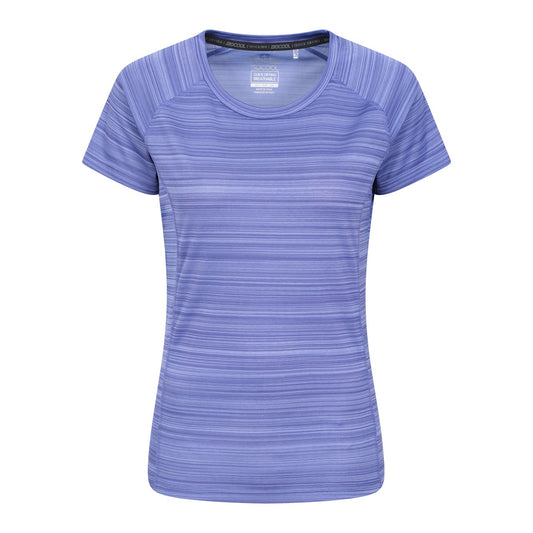 Blue - Front - Mountain Warehouse Womens-Ladies Endurance Striped T-Shirt