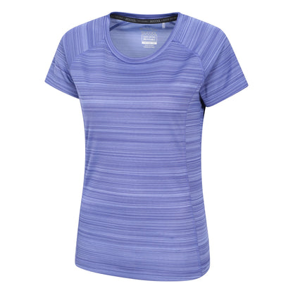 Blue - Side - Mountain Warehouse Womens-Ladies Endurance Striped T-Shirt