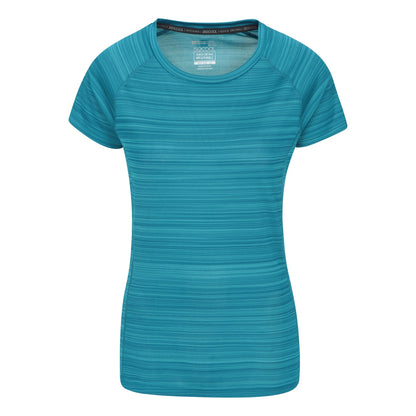 Teal - Front - Mountain Warehouse Womens-Ladies Endurance Striped T-Shirt
