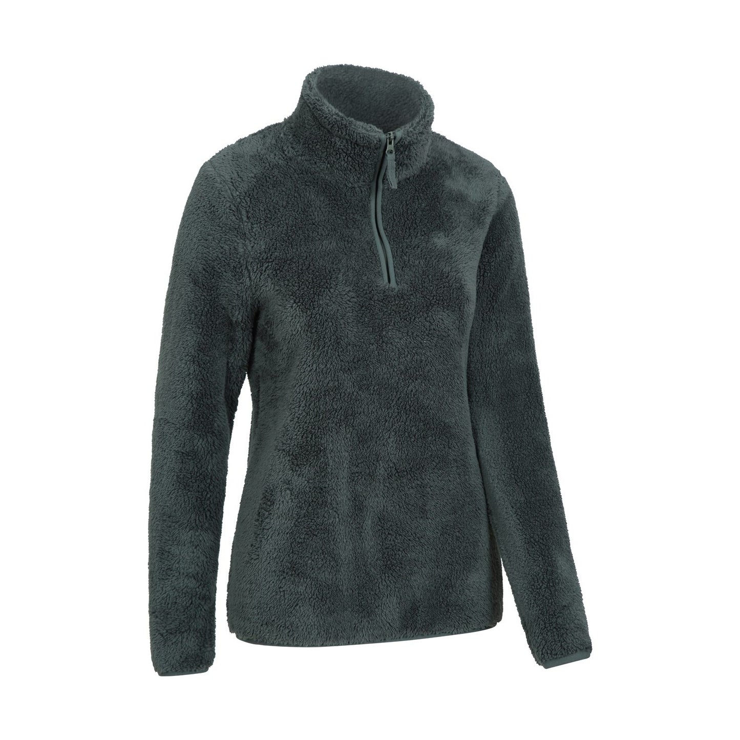 Green - Back - Mountain Warehouse Womens-Ladies Teddy Fleece Quarter Zip Fleece Top