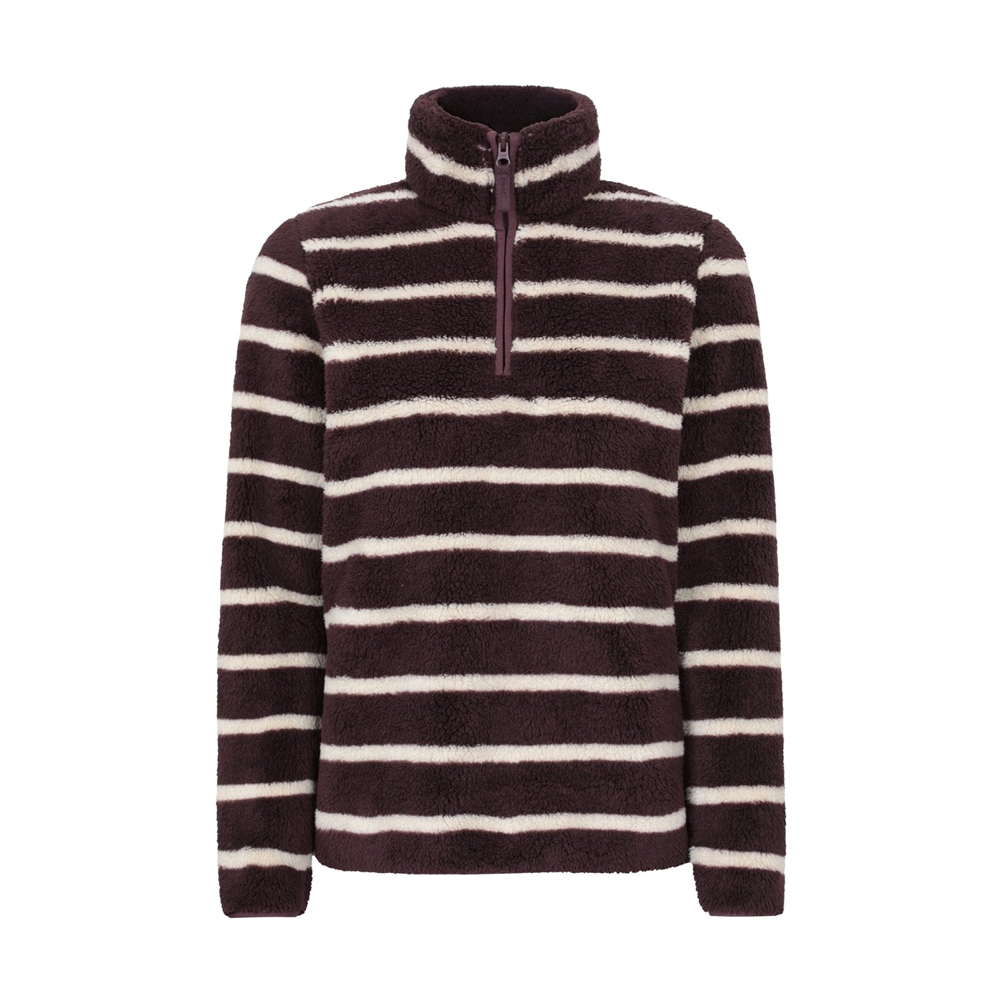 Dark Brown - Front - Mountain Warehouse Womens-Ladies Teddy Fleece Quarter Zip Fleece Top