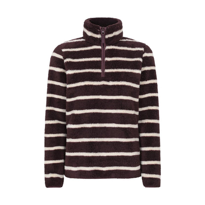 Dark Brown - Front - Mountain Warehouse Womens-Ladies Teddy Fleece Quarter Zip Fleece Top