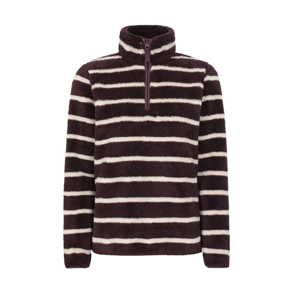 Dark Brown - Front - Mountain Warehouse Womens-Ladies Teddy Fleece Quarter Zip Fleece Top
