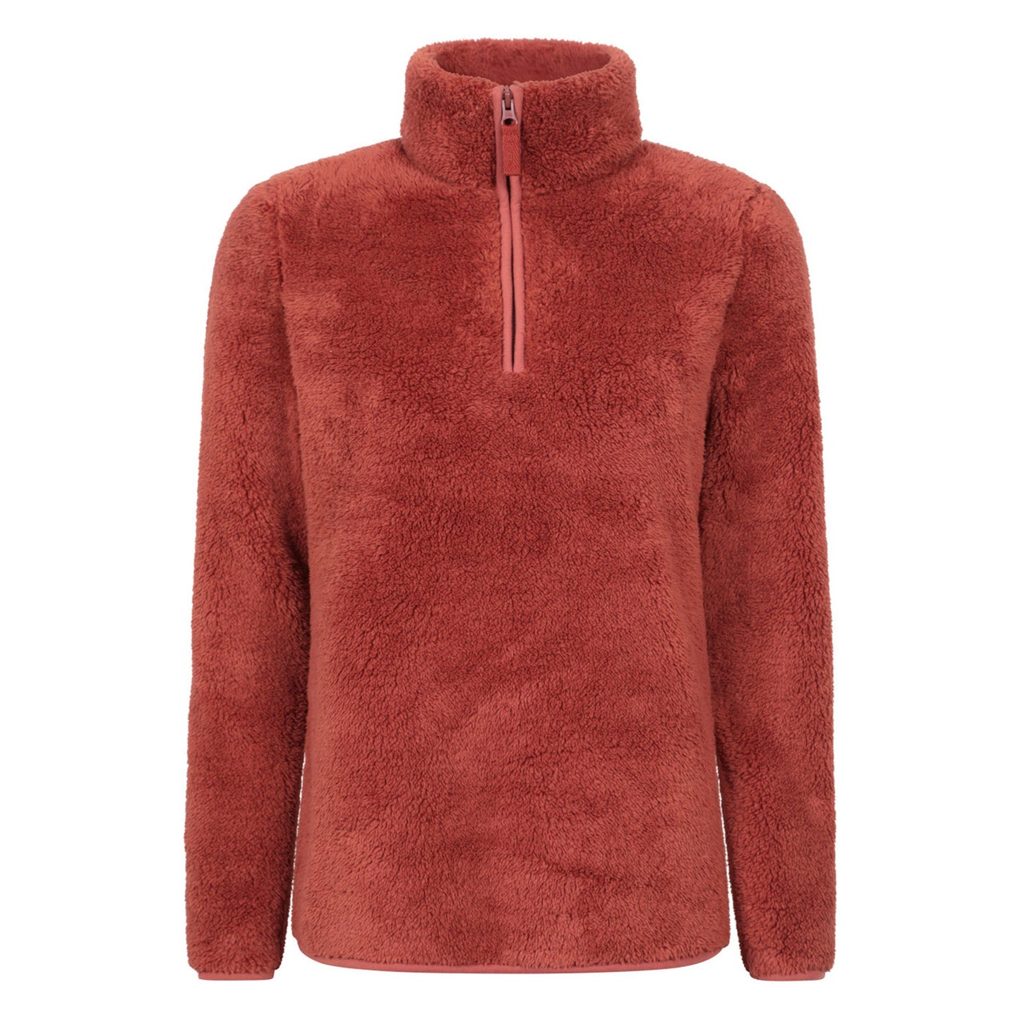 Burnt Orange - Front - Mountain Warehouse Womens-Ladies Teddy Fleece Quarter Zip Fleece Top