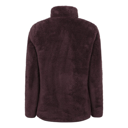 Brown - Back - Mountain Warehouse Womens-Ladies Teddy Fleece Quarter Zip Fleece Top