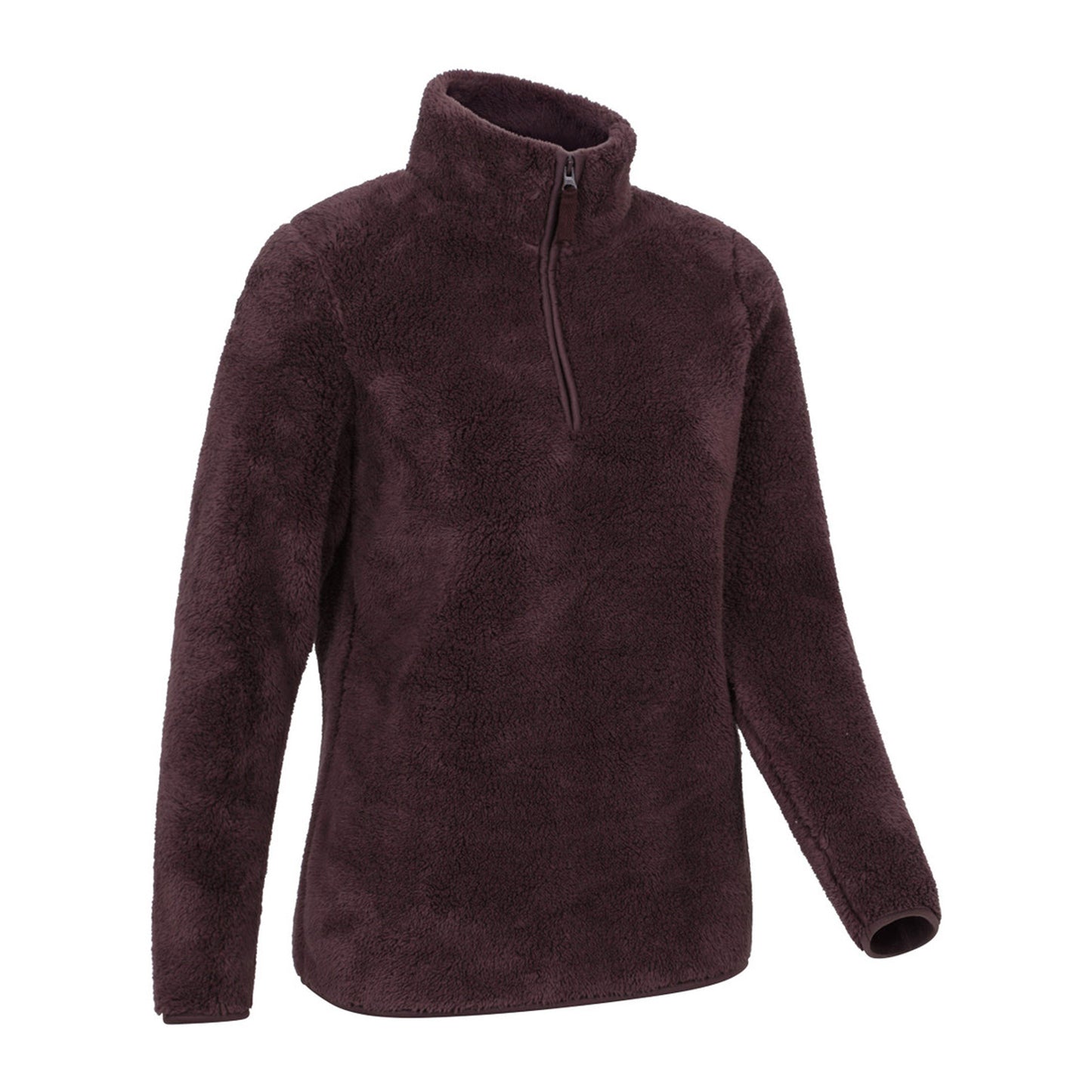 Brown - Side - Mountain Warehouse Womens-Ladies Teddy Fleece Quarter Zip Fleece Top