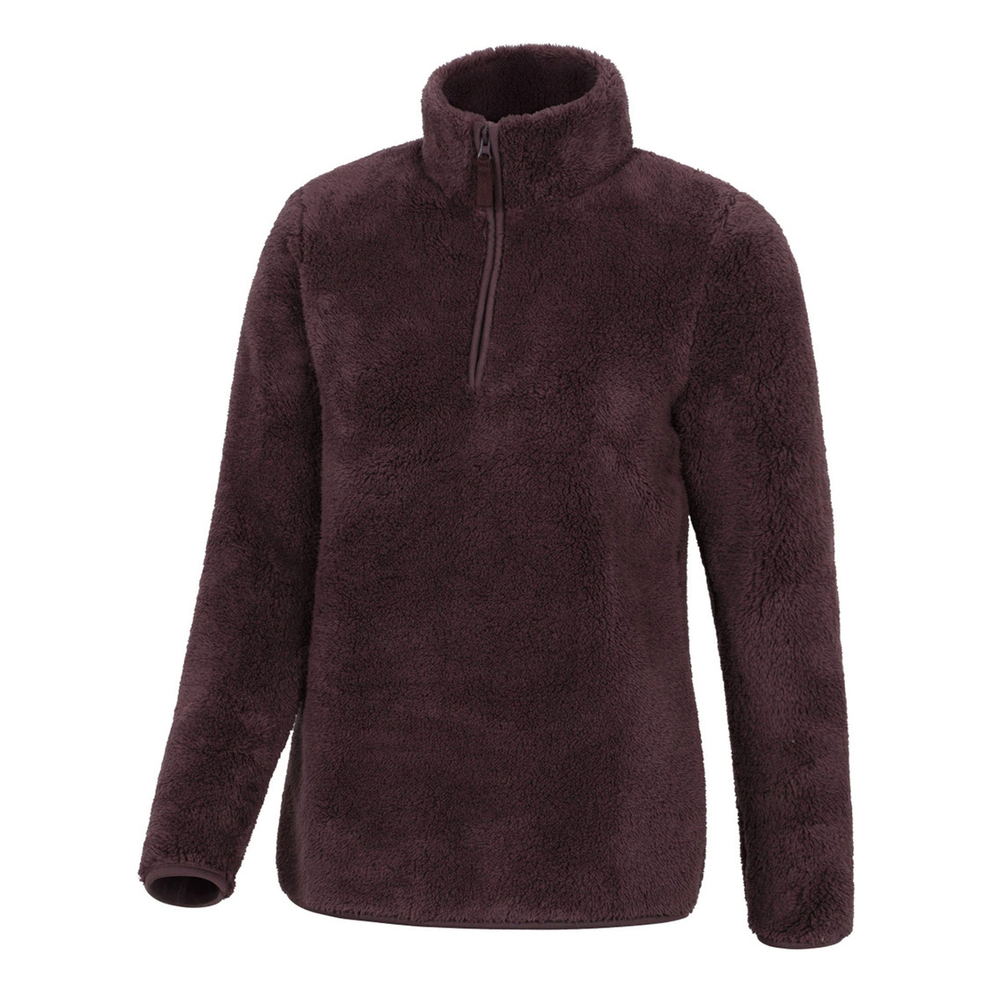 Brown - Lifestyle - Mountain Warehouse Womens-Ladies Teddy Fleece Quarter Zip Fleece Top