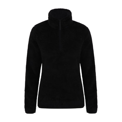 Black - Front - Mountain Warehouse Womens-Ladies Teddy Fleece Quarter Zip Fleece Top