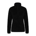 Black - Front - Mountain Warehouse Womens-Ladies Teddy Fleece Quarter Zip Fleece Top