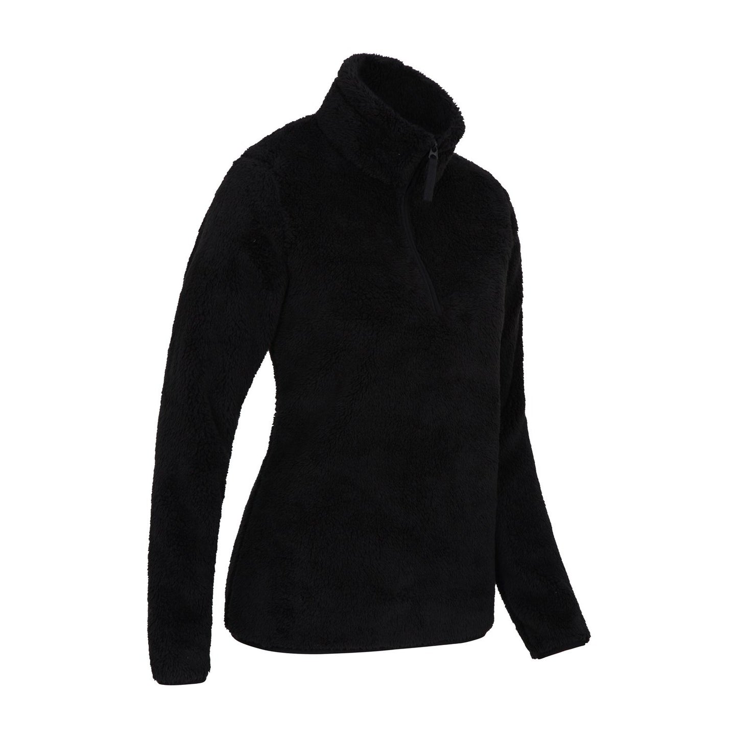 Black - Back - Mountain Warehouse Womens-Ladies Teddy Fleece Quarter Zip Fleece Top