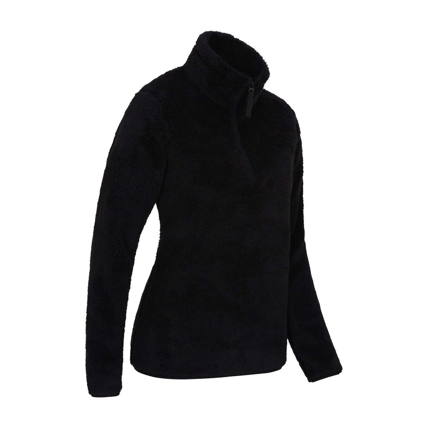 Black - Back - Mountain Warehouse Womens-Ladies Teddy Fleece Quarter Zip Fleece Top