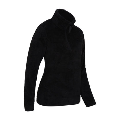 Black - Back - Mountain Warehouse Womens-Ladies Teddy Fleece Quarter Zip Fleece Top