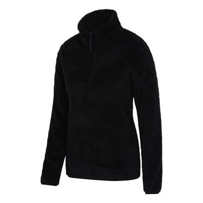 Black - Side - Mountain Warehouse Womens-Ladies Teddy Fleece Quarter Zip Fleece Top