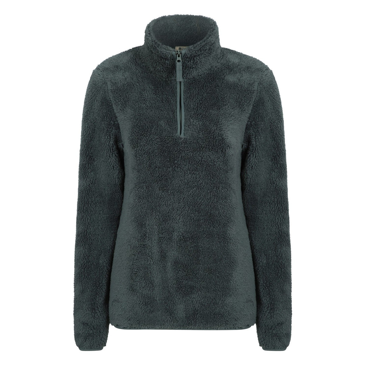 Green - Front - Mountain Warehouse Womens-Ladies Teddy Fleece Quarter Zip Fleece Top