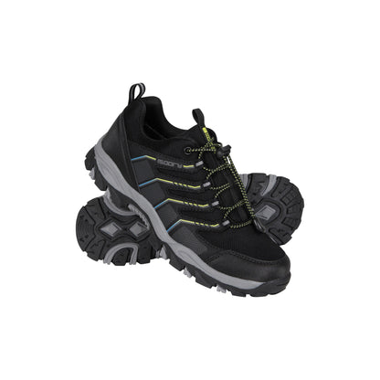 Black - Front - Mountain Warehouse Childrens-Kids Bolt Waterproof Trainers