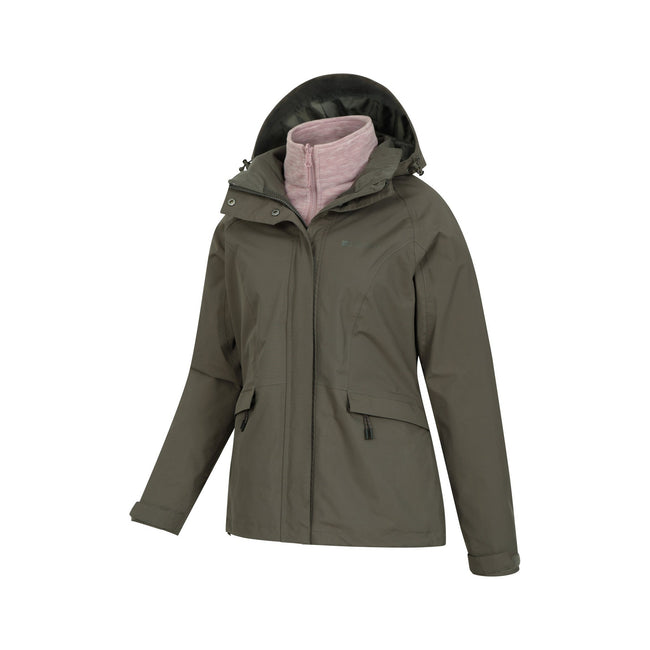 Khaki Green - Side - Mountain Warehouse Womens-Ladies Thunderstorm II 3 in 1 Waterproof Jacket