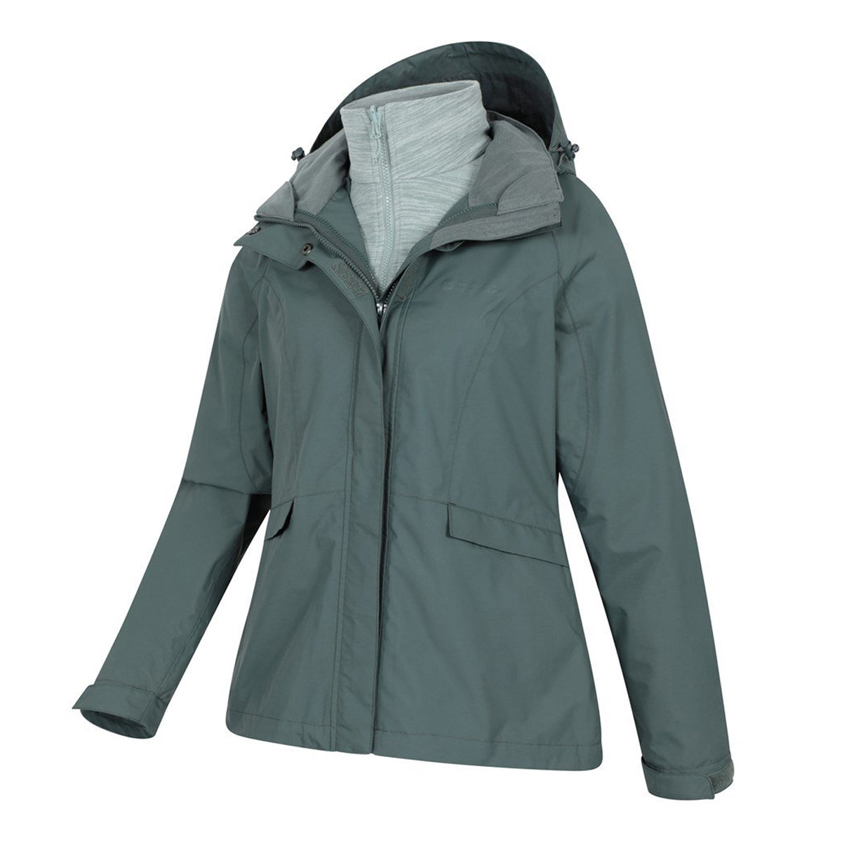 Light Khaki - Side - Mountain Warehouse Womens-Ladies Thunderstorm II 3 in 1 Waterproof Jacket