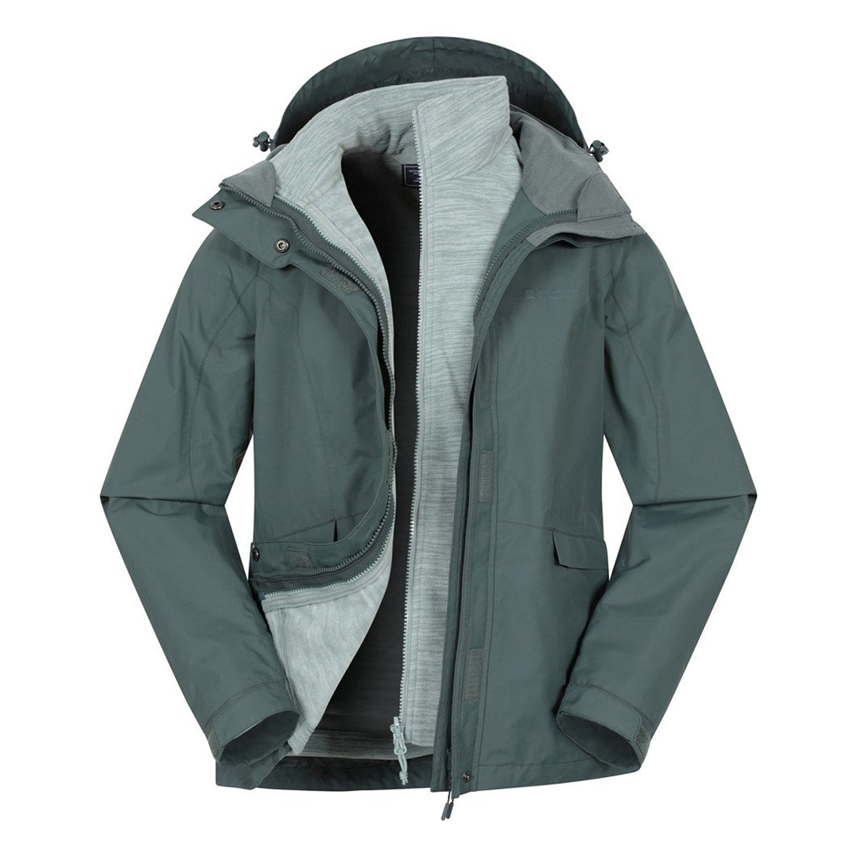Light Khaki - Pack Shot - Mountain Warehouse Womens-Ladies Thunderstorm II 3 in 1 Waterproof Jacket