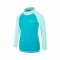 Teal - Side - Mountain Warehouse Childrens-Kids Long-Sleeved Rash Top