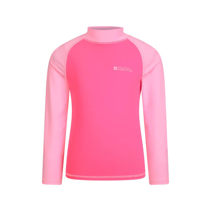 Bubblegum Pink - Front - Mountain Warehouse Childrens-Kids Long-Sleeved Rash Top