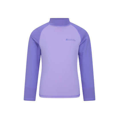 Dusky Purple - Front - Mountain Warehouse Childrens-Kids Long-Sleeved Rash Top