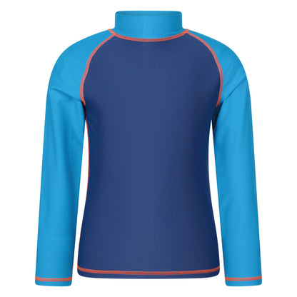 Bright Blue - Front - Mountain Warehouse Childrens-Kids Long-Sleeved Rash Top