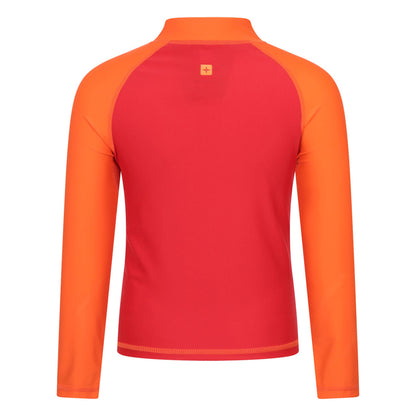 Dark Red - Back - Mountain Warehouse Childrens-Kids Long-Sleeved Rash Top