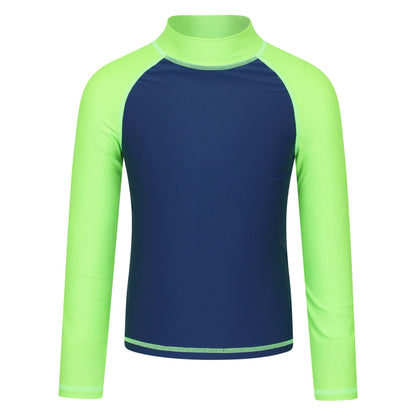 Green - Front - Mountain Warehouse Childrens-Kids Long-Sleeved Rash Top