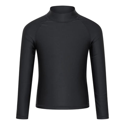 Jet Black - Front - Mountain Warehouse Childrens-Kids Long-Sleeved Rash Top