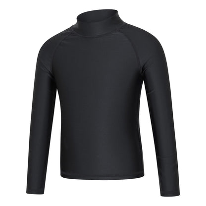 Jet Black - Side - Mountain Warehouse Childrens-Kids Long-Sleeved Rash Top