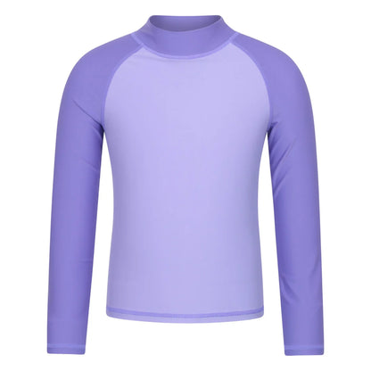 Light Purple - Front - Mountain Warehouse Childrens-Kids Long-Sleeved Rash Top