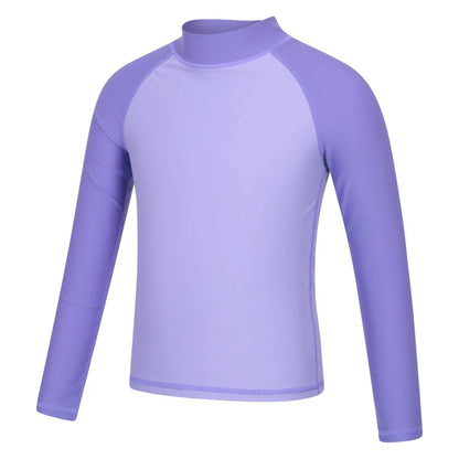 Light Purple - Side - Mountain Warehouse Childrens-Kids Long-Sleeved Rash Top