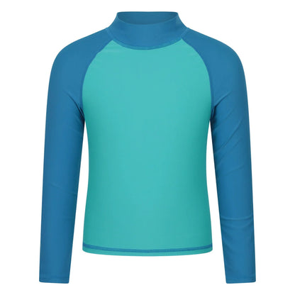 Light Teal - Front - Mountain Warehouse Childrens-Kids Long-Sleeved Rash Top